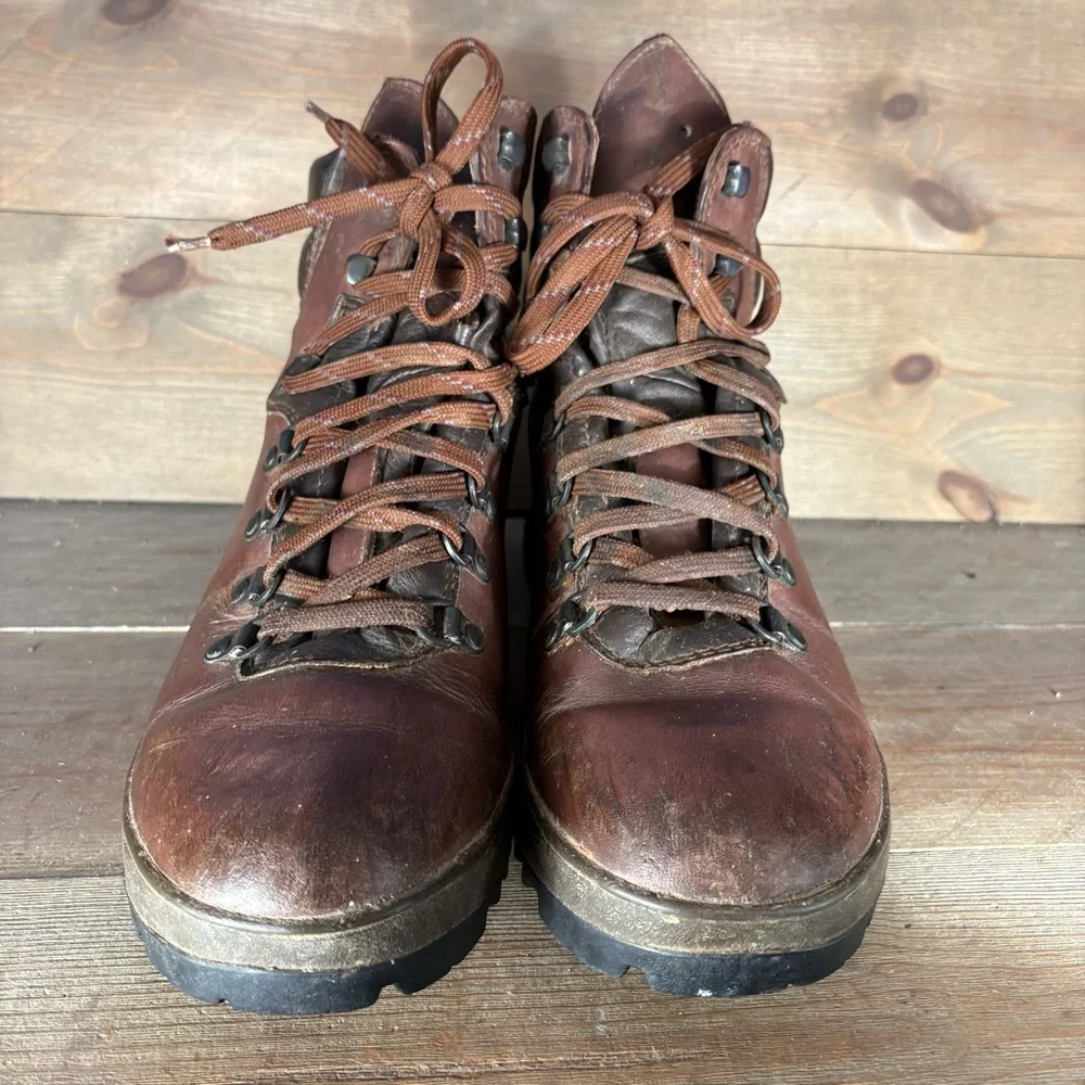 alpina mens size 11.5 shoes brown leather waterproof montaineering hiking boots